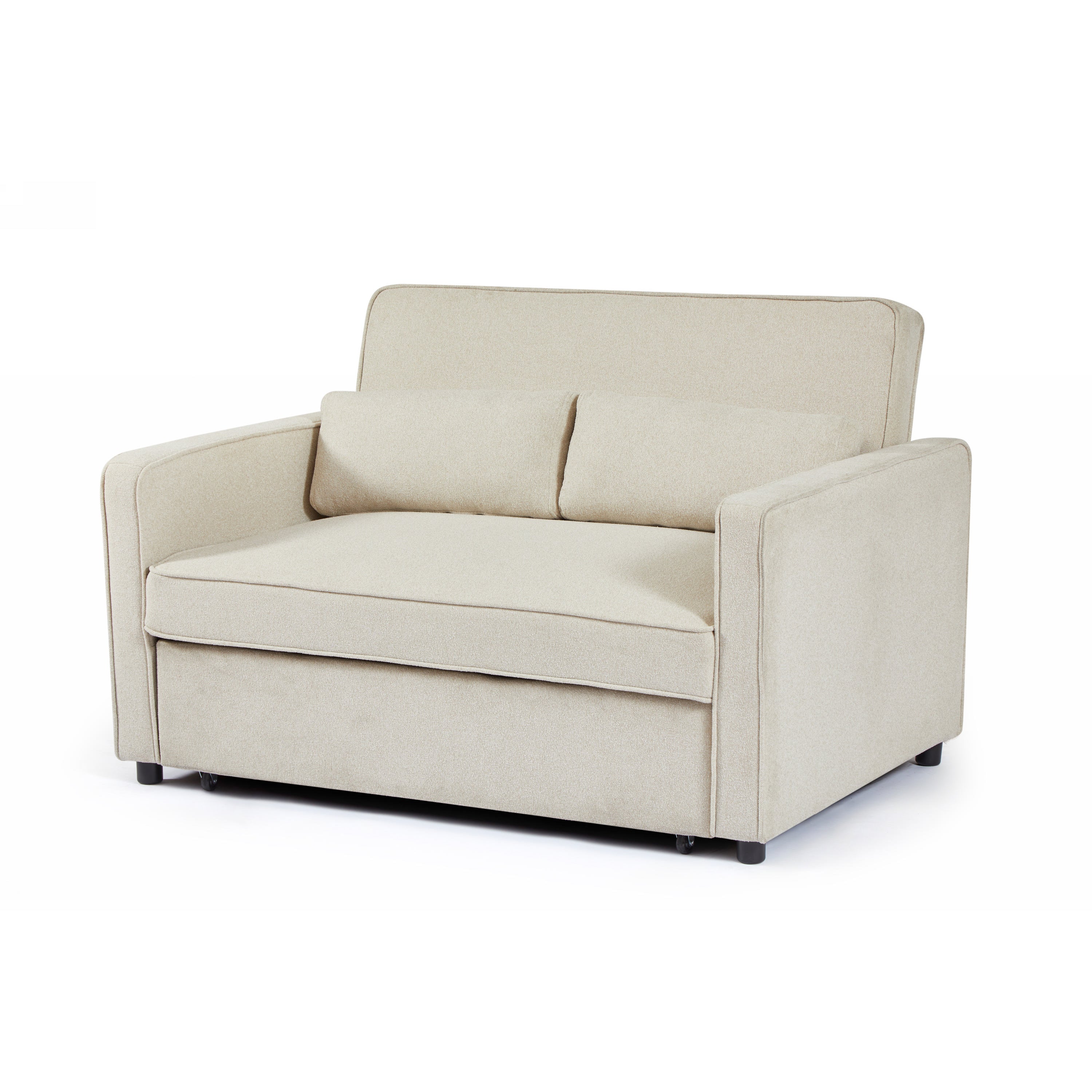 NEVA 2-Seater Convertible Sleeper Sofa – Green Fabric