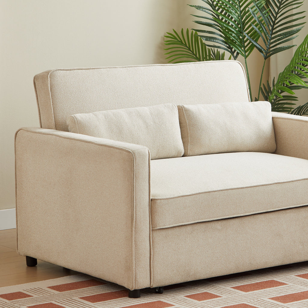 NEVA 2-Seater Convertible Sleeper Sofa – Green Fabric