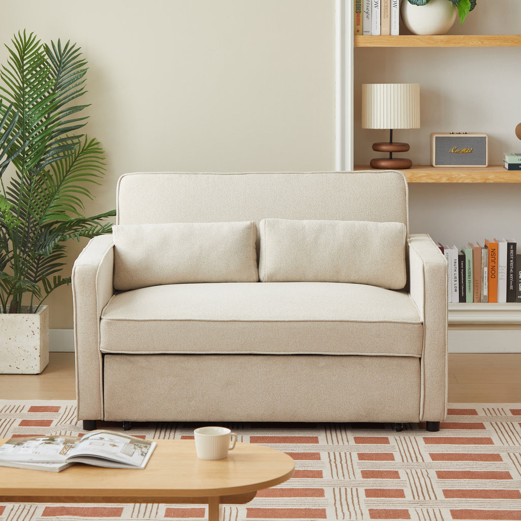 NEVA 2-Seater Convertible Sleeper Sofa – Green Fabric