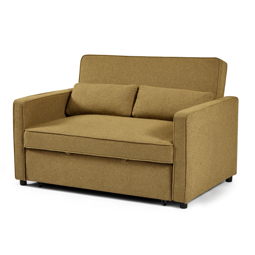 NEVA 2-Seater Convertible Sleeper Sofa – Green Fabric