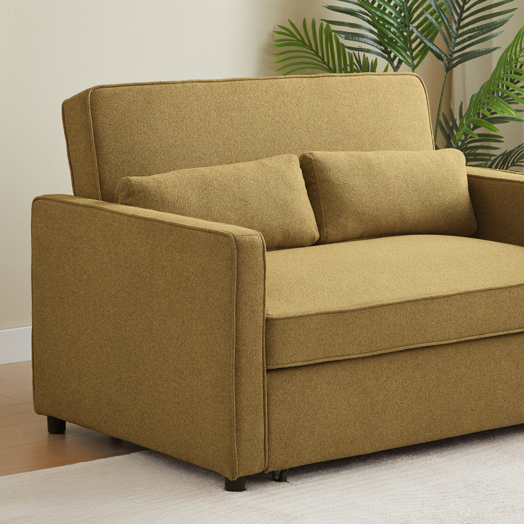 NEVA 2-Seater Convertible Sleeper Sofa – Green Fabric