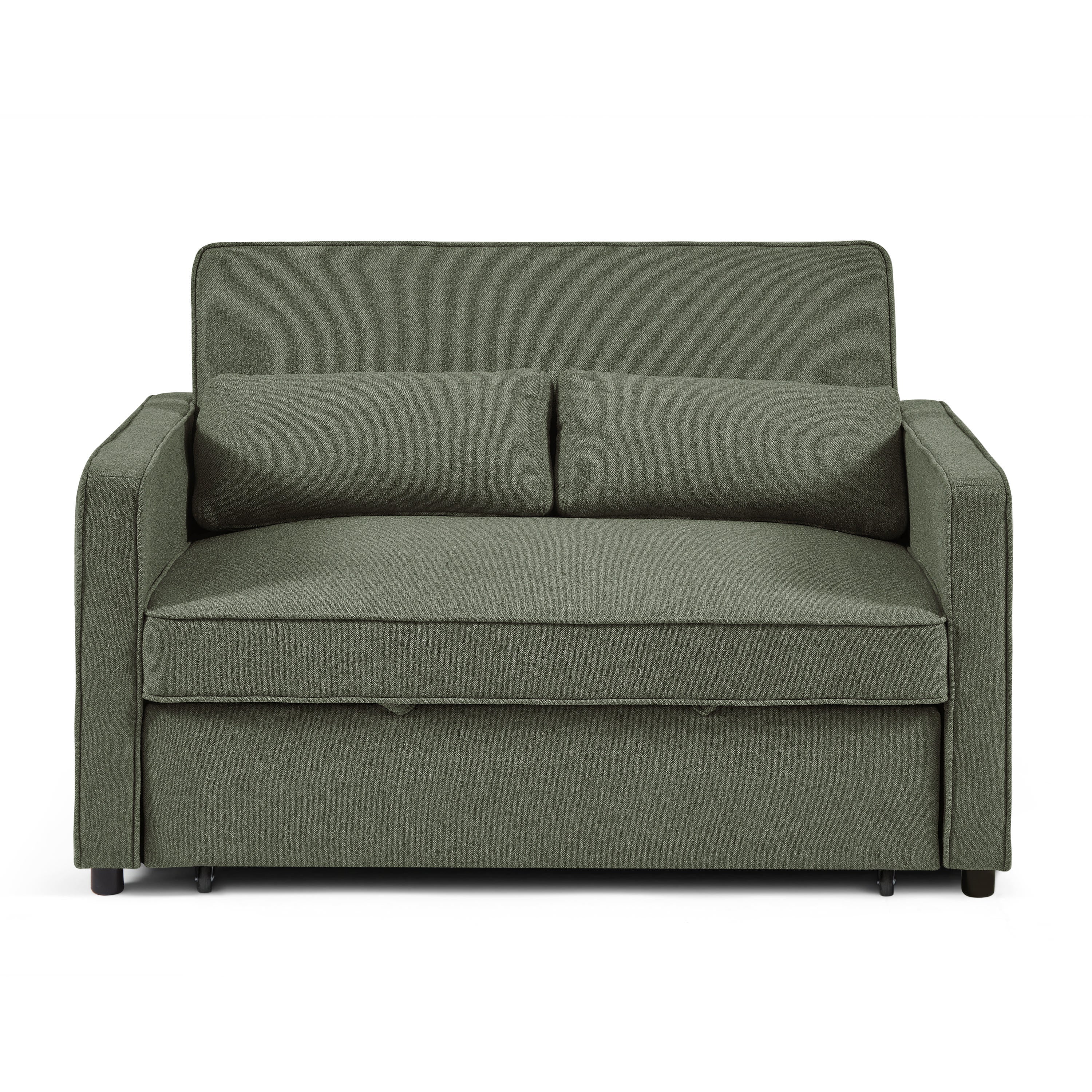 NEVA 2-Seater Convertible Sleeper Sofa – Green Fabric