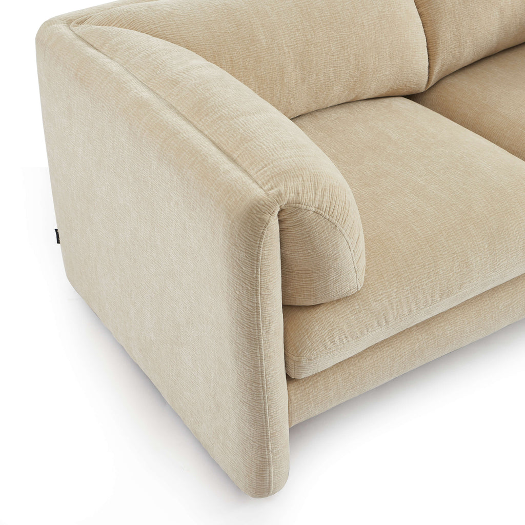NIKKI 67'' 2-Seater Sofa Textured Velvet Upholstery - Beige