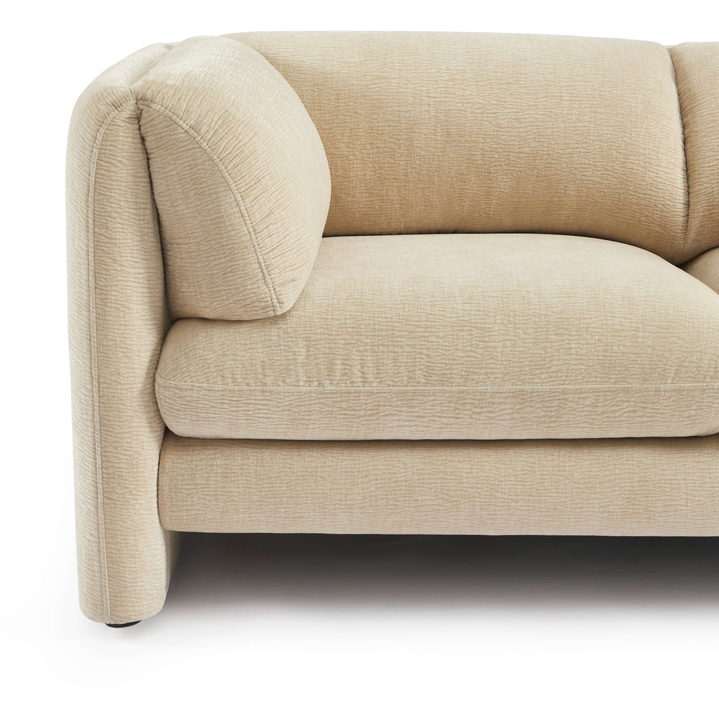 NIKKI 67'' 2-Seater Sofa Textured Velvet Upholstery - Beige