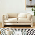 NIKKI 67'' 2-Seater Sofa Textured Velvet Upholstery - Beige