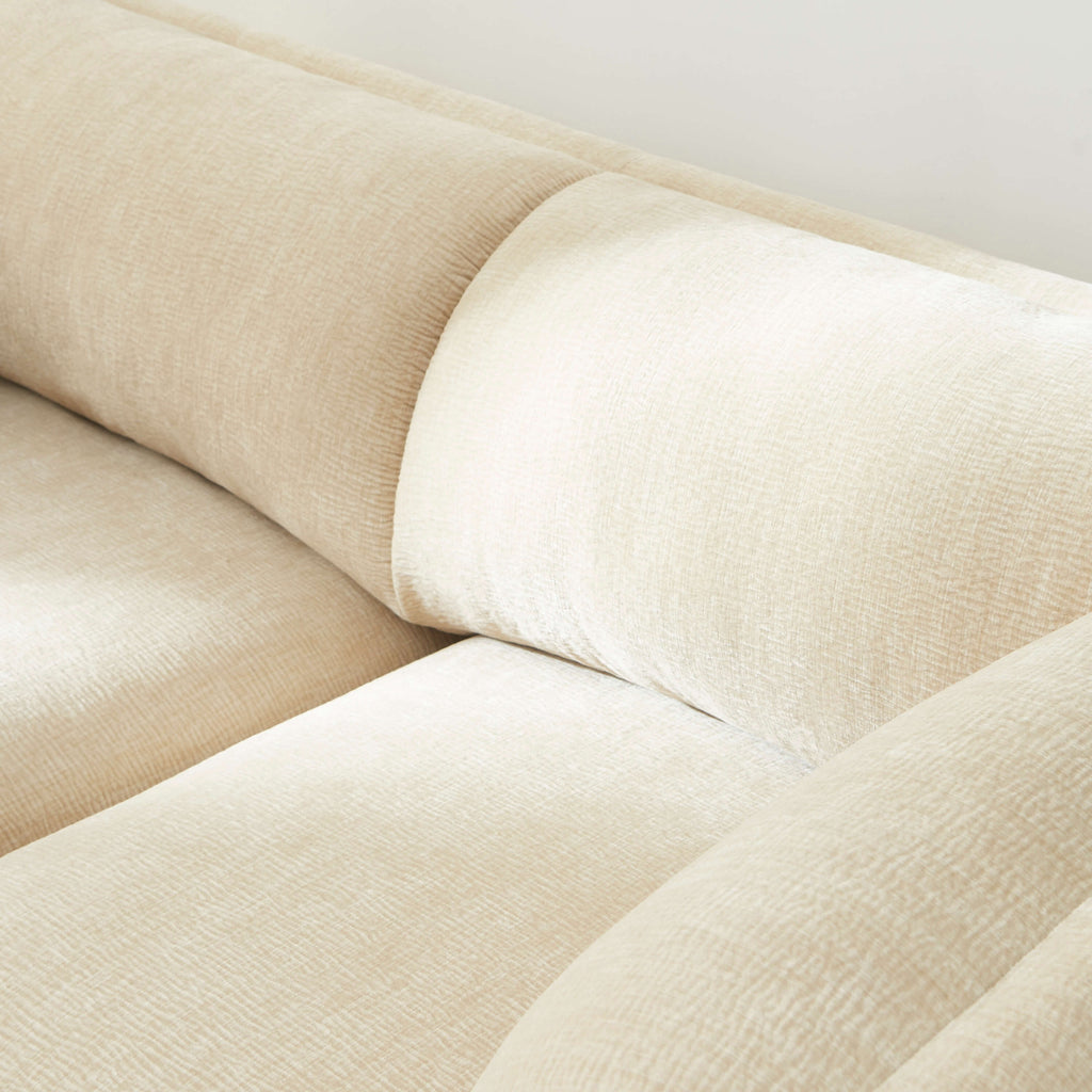 NIKKI 67'' 2-Seater Sofa Textured Velvet Upholstery - Beige