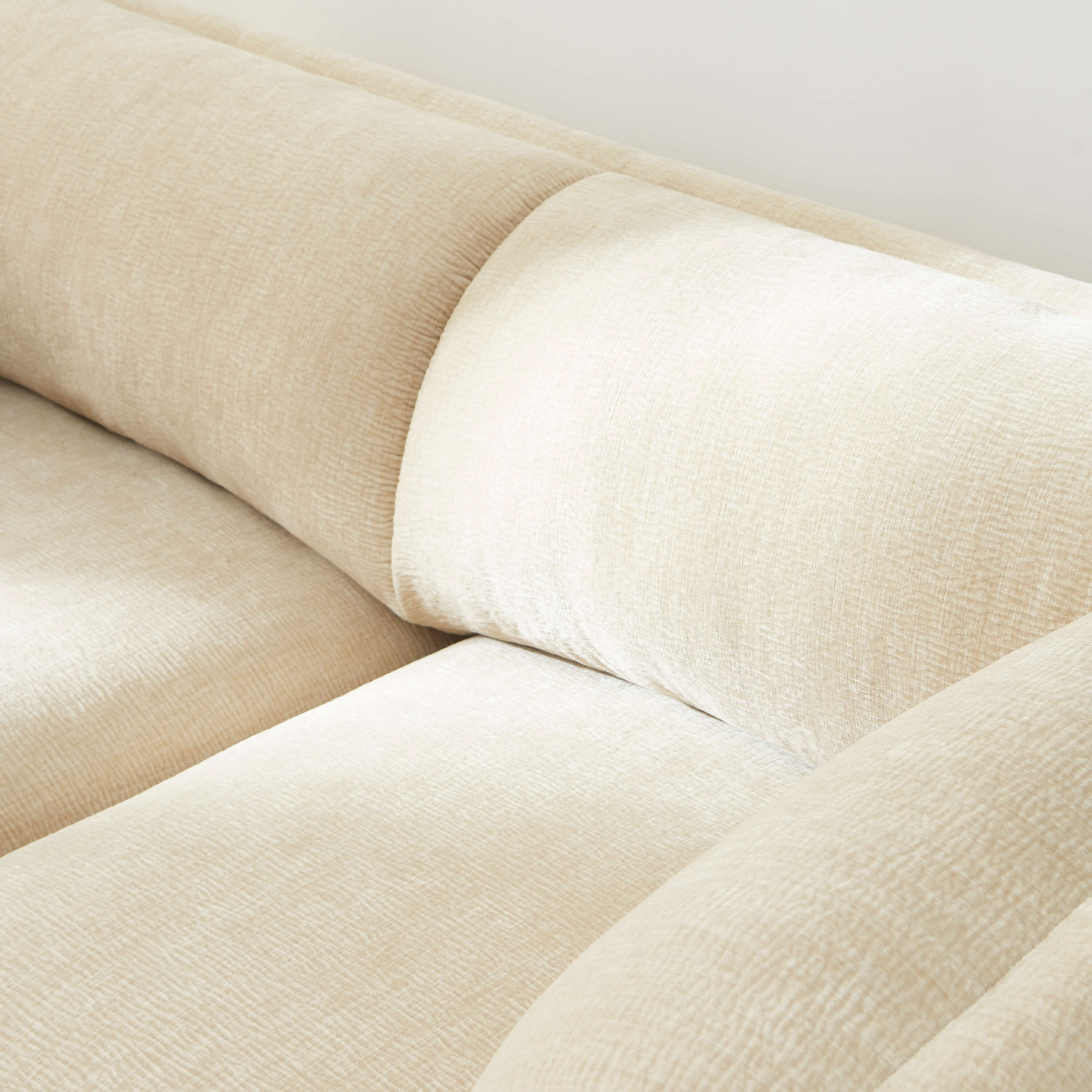 NIKKI 67'' 2-Seater Sofa Textured Velvet Upholstery - Beige