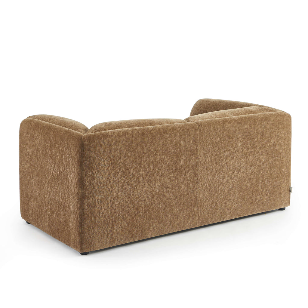 NIKKI 67'' 2-Seater Sofa Textured Velvet Upholstery - Brown