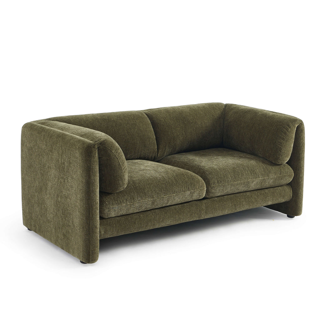 NIKKI 67'' 2-Seater Sofa Textured Velvet Upholstery - Green
