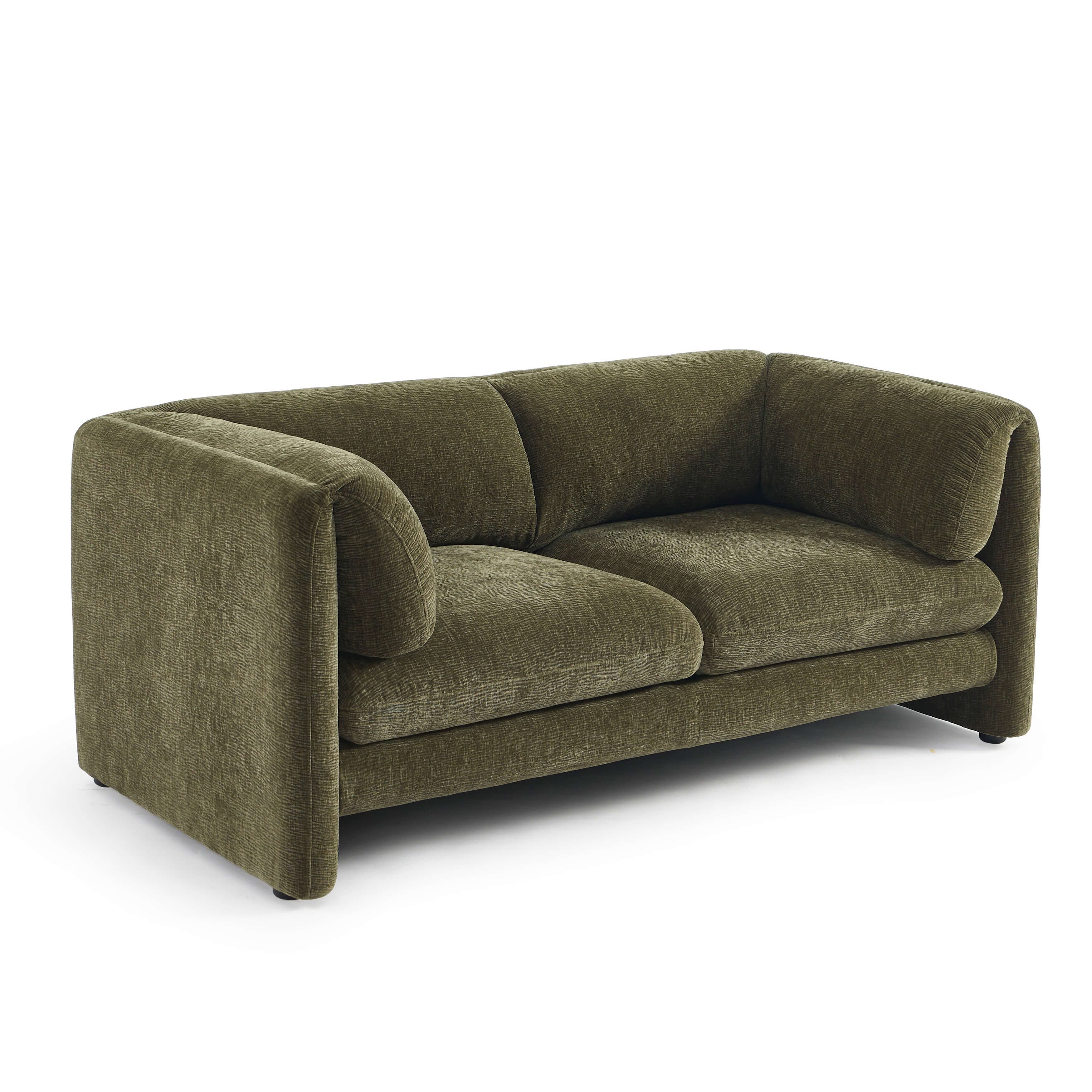 NIKKI 67'' 2-Seater Sofa Textured Velvet Upholstery - Green