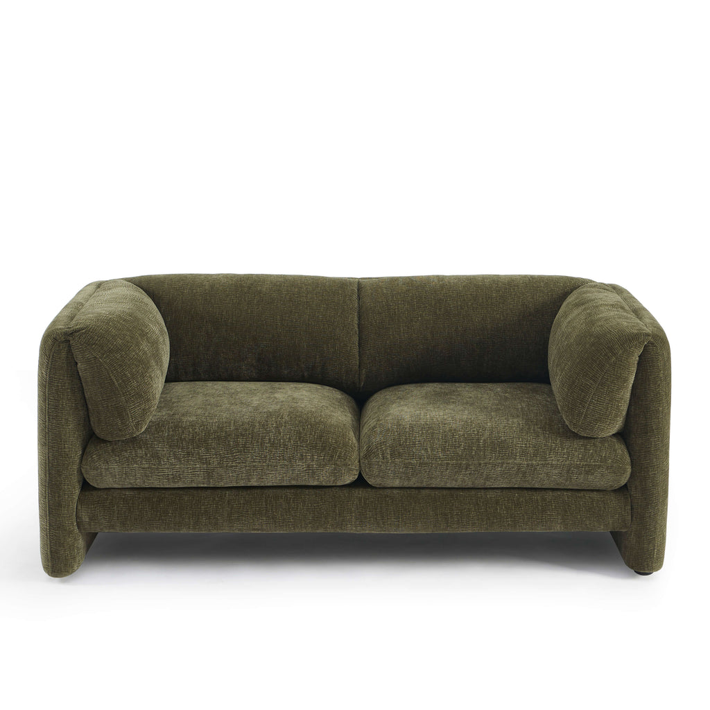 NIKKI 67'' 2-Seater Sofa Textured Velvet Upholstery - Green