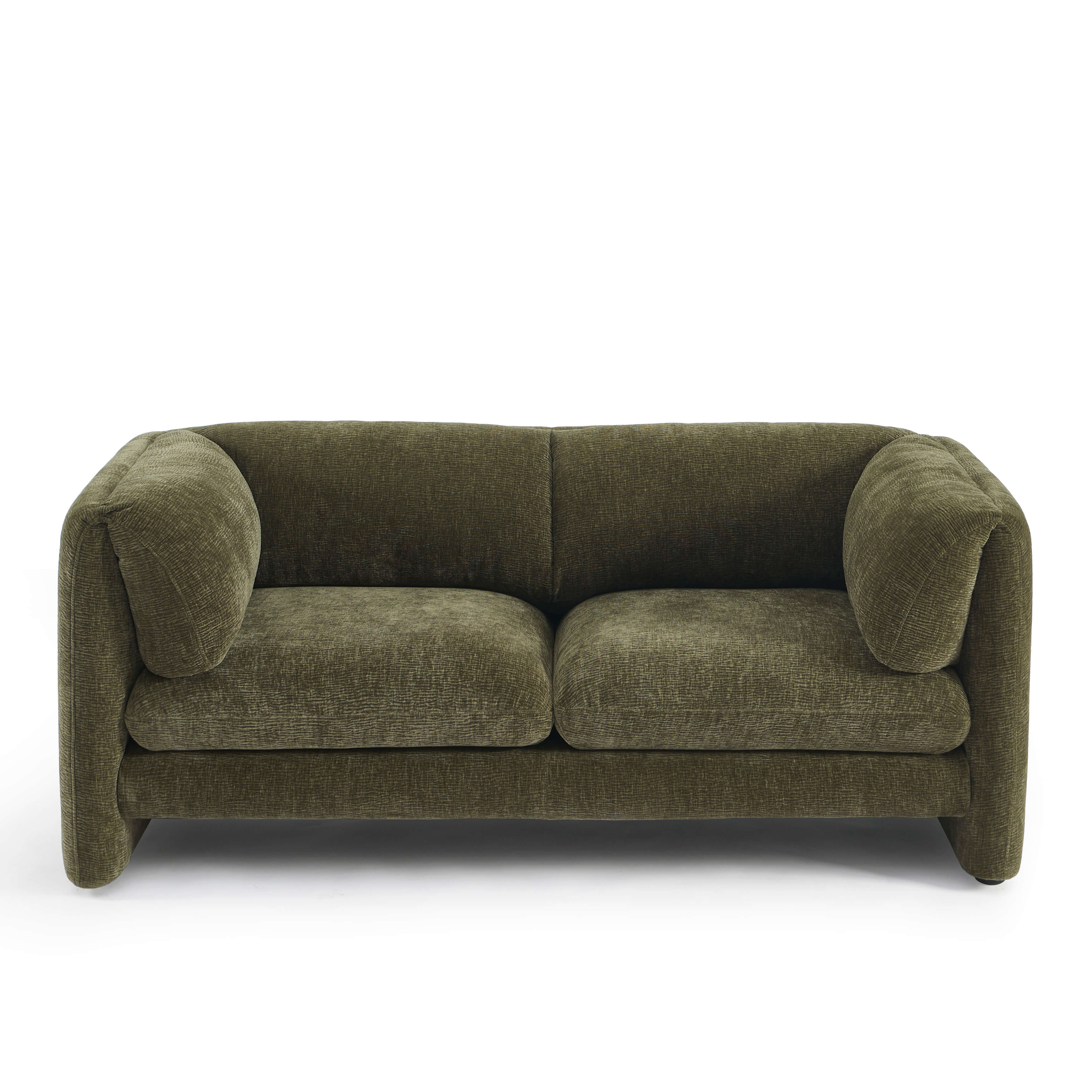 NIKKI 67'' 2-Seater Sofa Textured Velvet Upholstery - Green