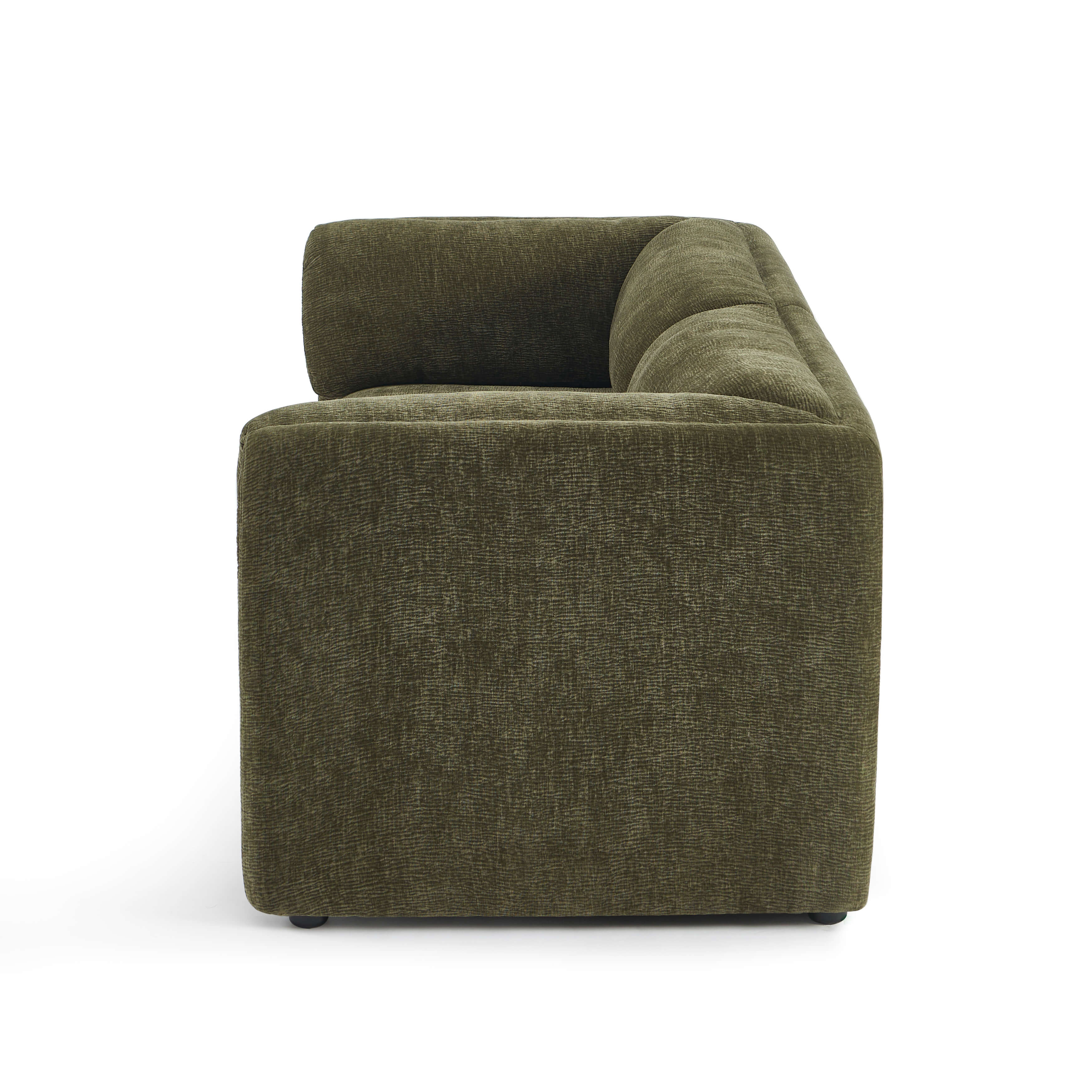 NIKKI 67'' 2-Seater Sofa Textured Velvet Upholstery - Green