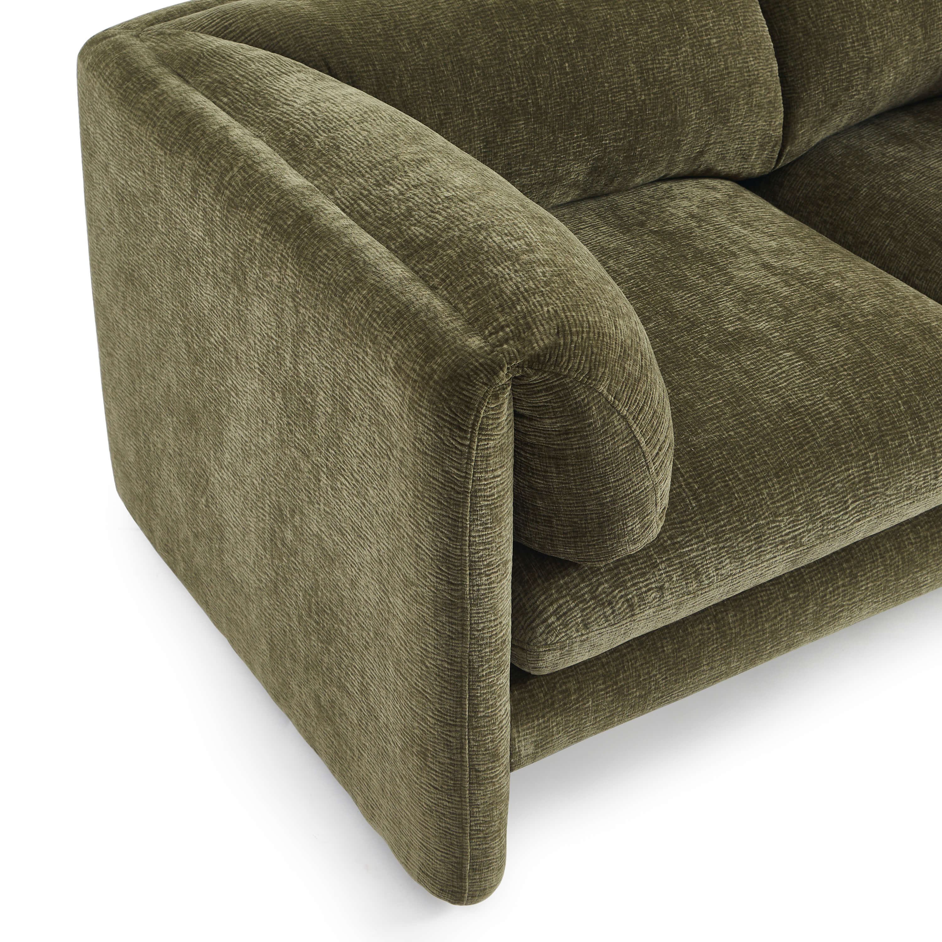 NIKKI 67'' 2-Seater Sofa Textured Velvet Upholstery - Green