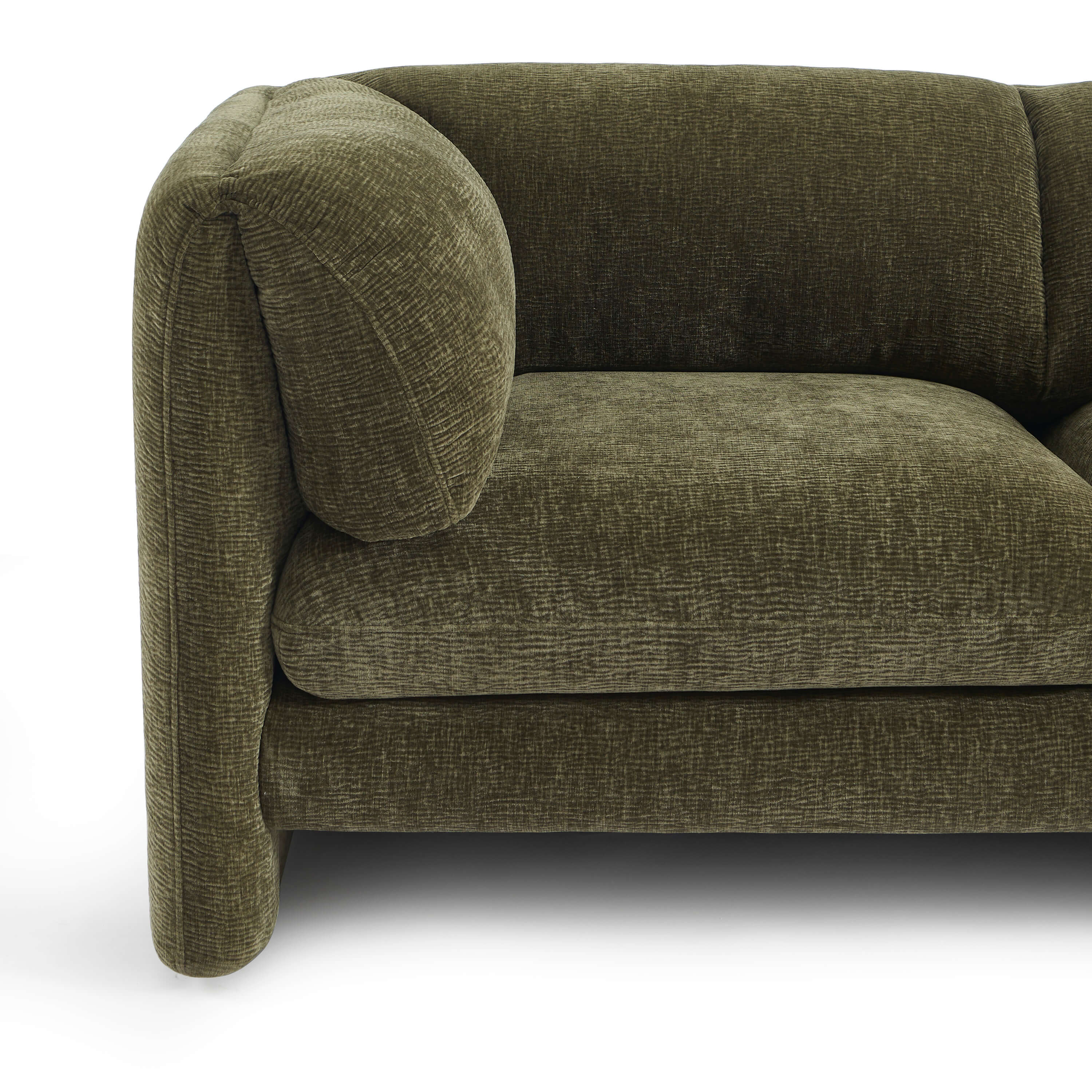 NIKKI 67'' 2-Seater Sofa Textured Velvet Upholstery - Green