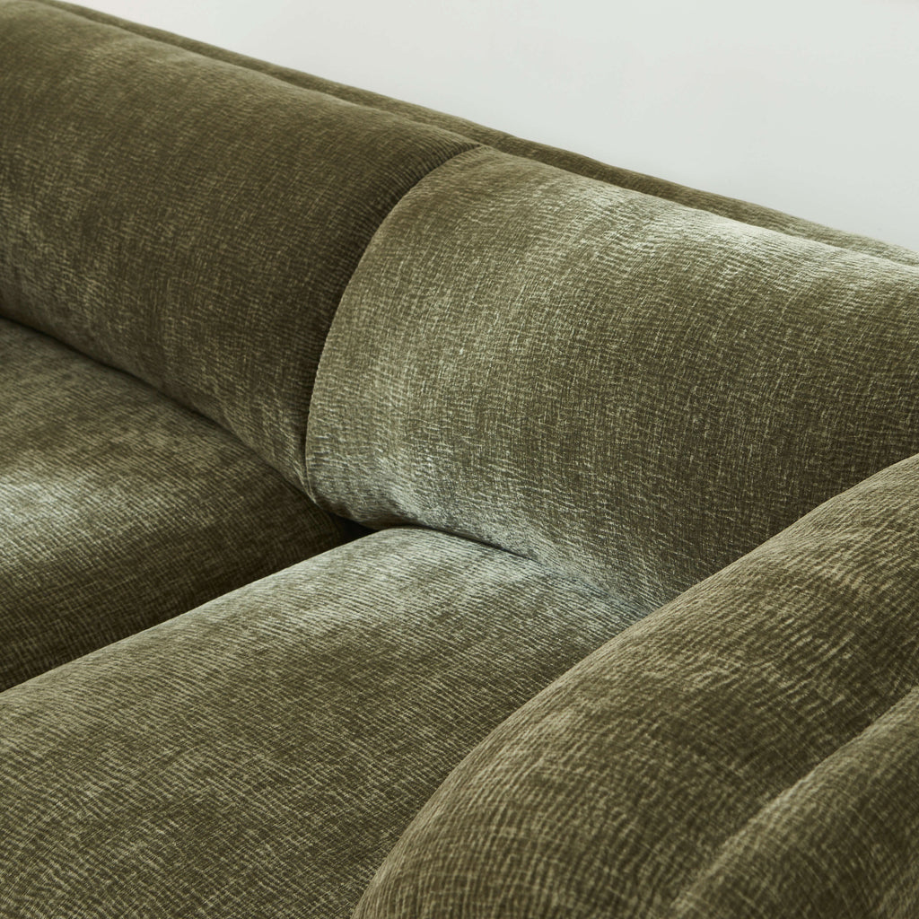 NIKKI 67'' 2-Seater Sofa Textured Velvet Upholstery - Green