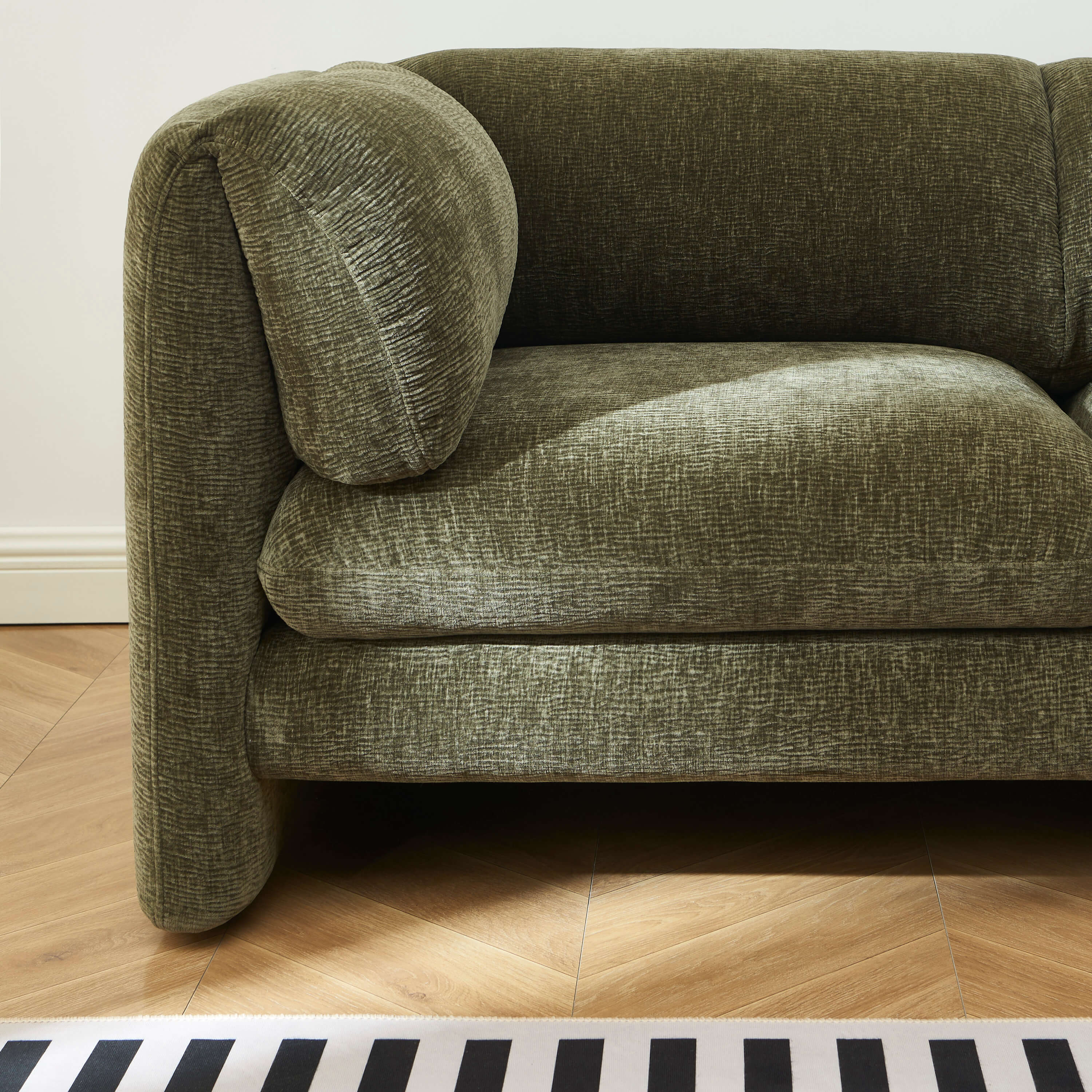 NIKKI 67'' 2-Seater Sofa Textured Velvet Upholstery - Green