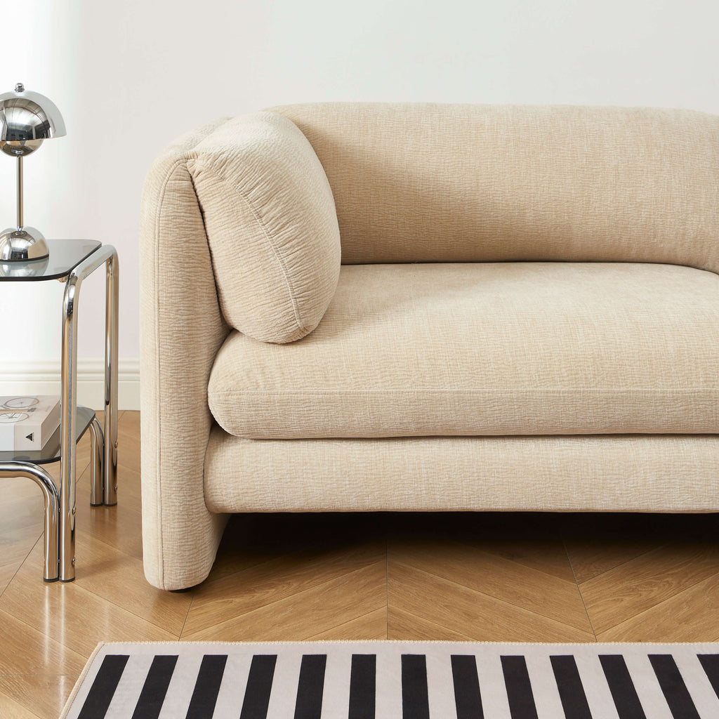 NIKKI 87" 3-Seater Fixed Sofa - Beige