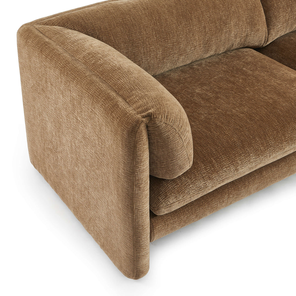 NIKKI 87" 3-Seater Fixed Sofa - Brown