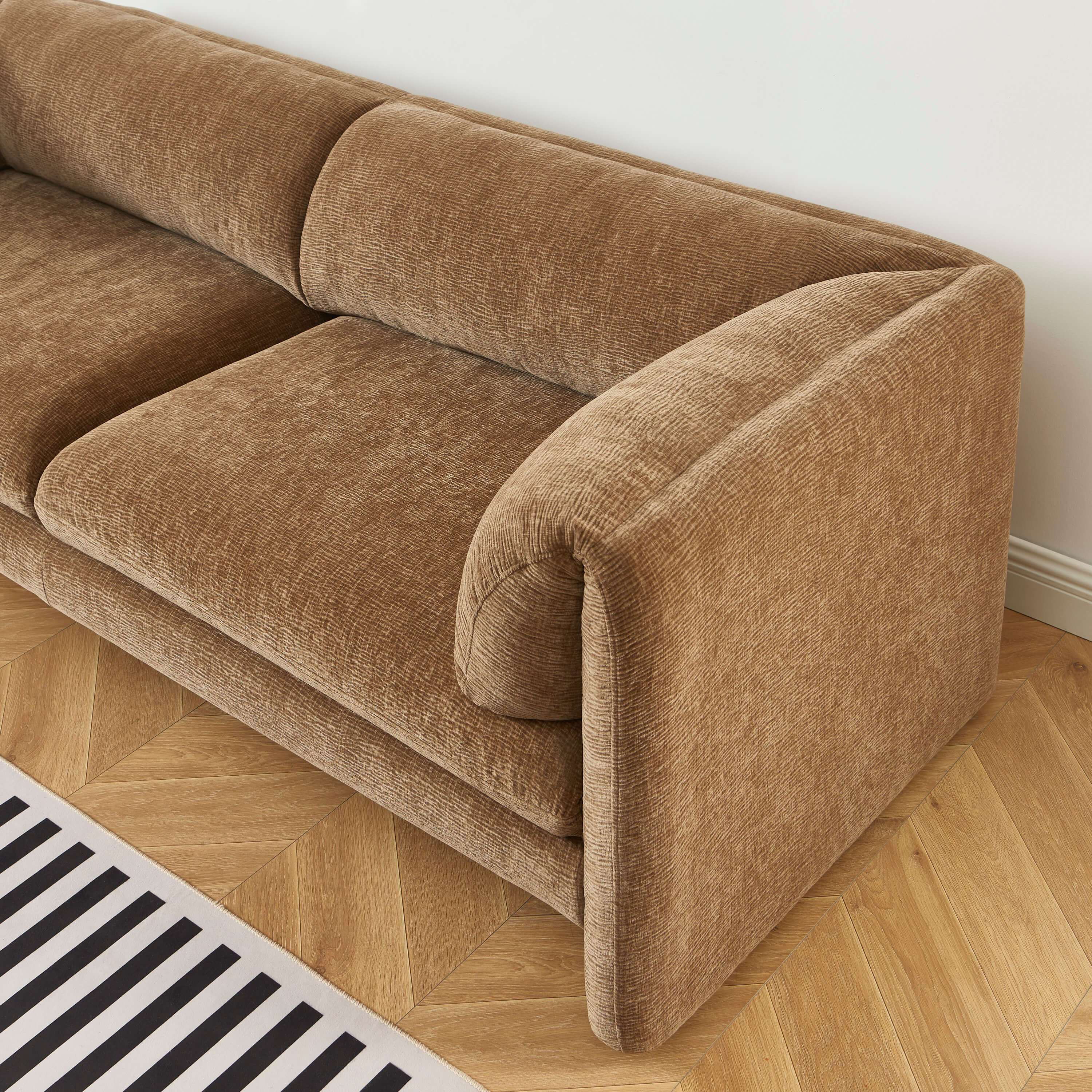 NIKKI 87" 3-Seater Fixed Sofa - Brown