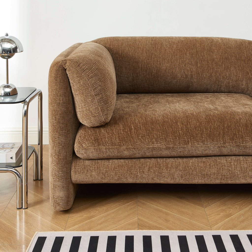 NIKKI 87" 3-Seater Fixed Sofa - Brown