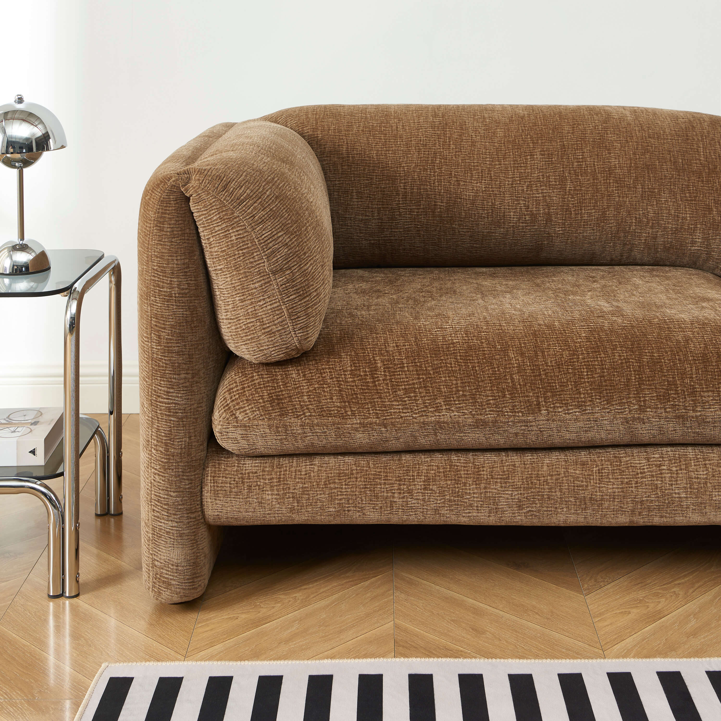NIKKI 87" 3-Seater Fixed Sofa - Brown