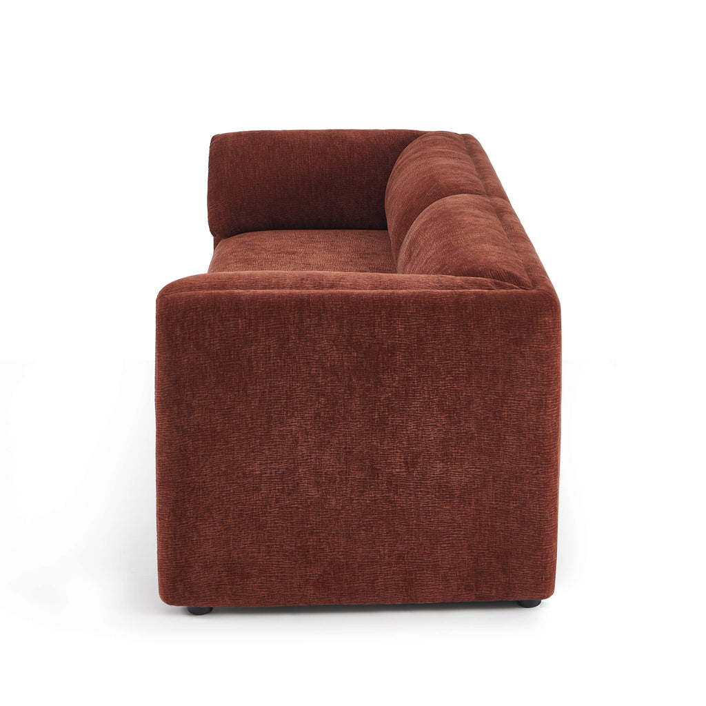 NIKKI 87" 3-Seater Fixed Sofa - Terracotta