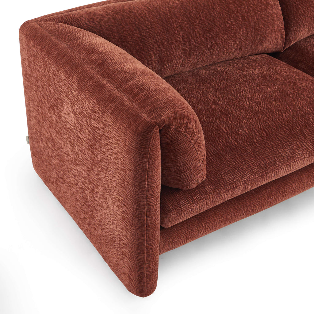 NIKKI 87" 3-Seater Fixed Sofa - Terracotta