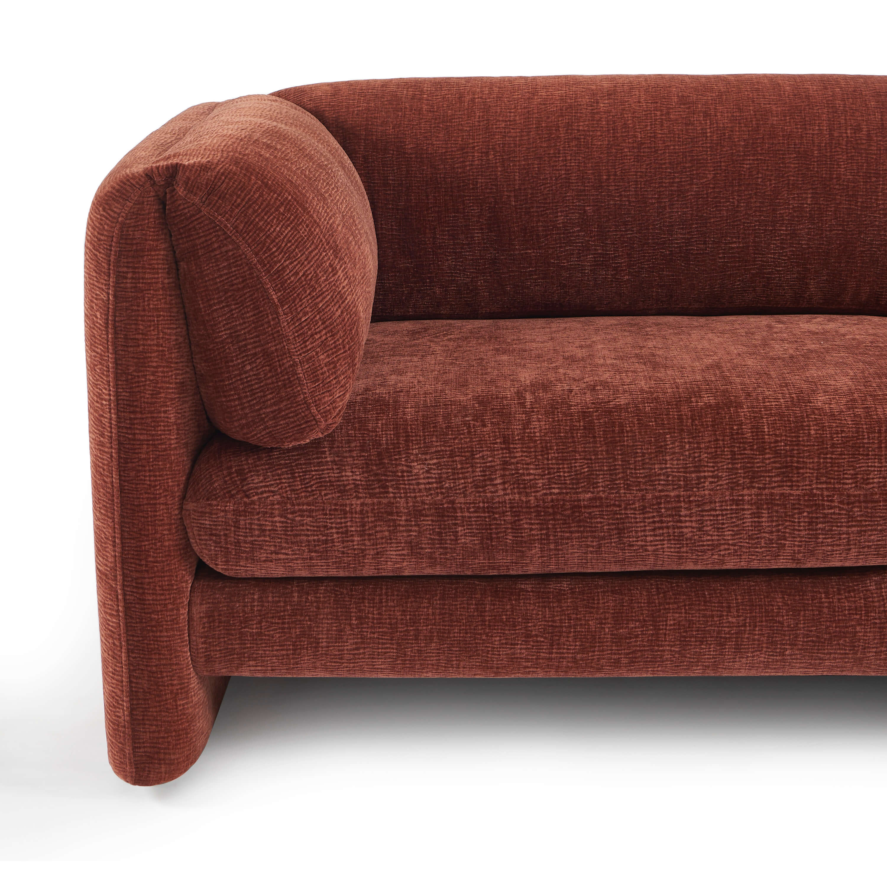 NIKKI 87" 3-Seater Fixed Sofa - Terracotta