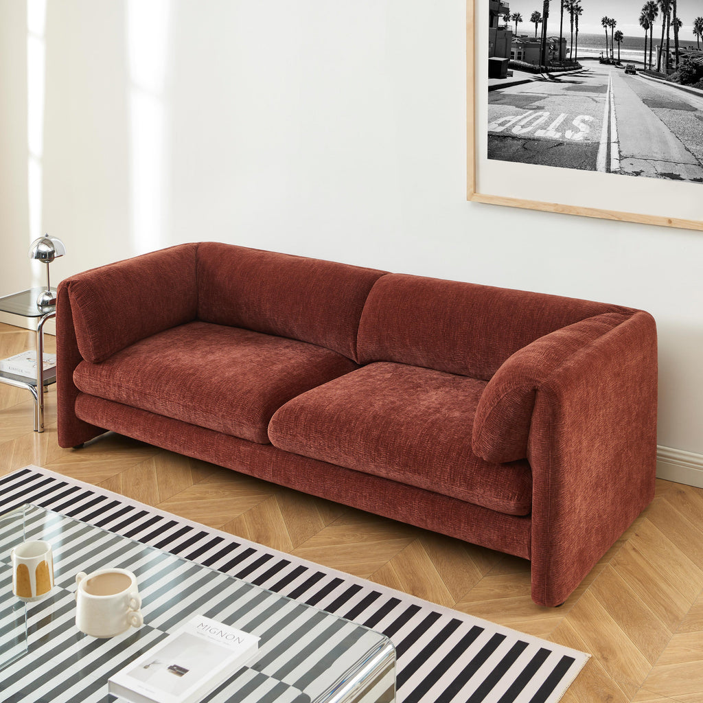 NIKKI 87" 3-Seater Fixed Sofa - Terracotta