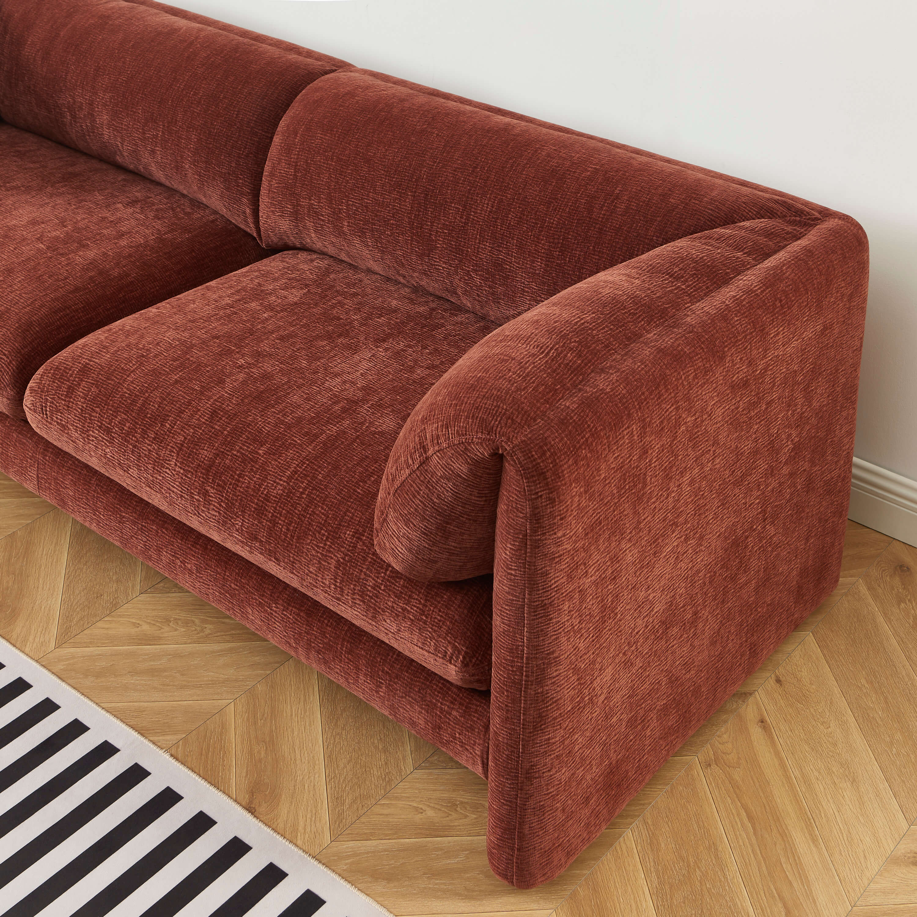 NIKKI 87" 3-Seater Fixed Sofa - Terracotta