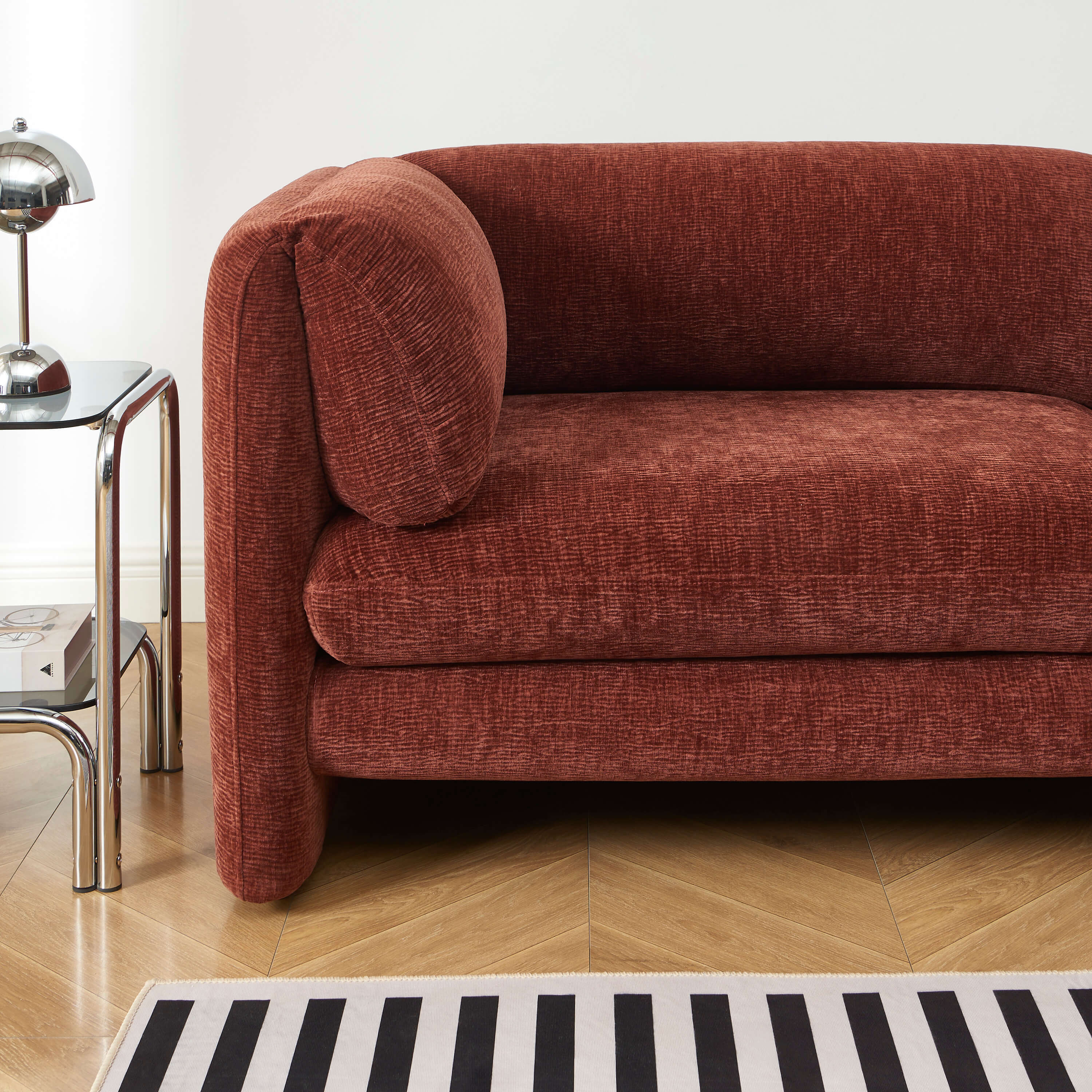 NIKKI 87" 3-Seater Fixed Sofa - Terracotta