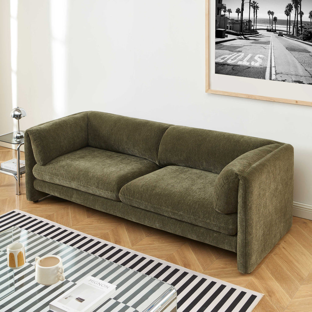 NIKKI 87" 3-Seater Fixed Sofa - Green