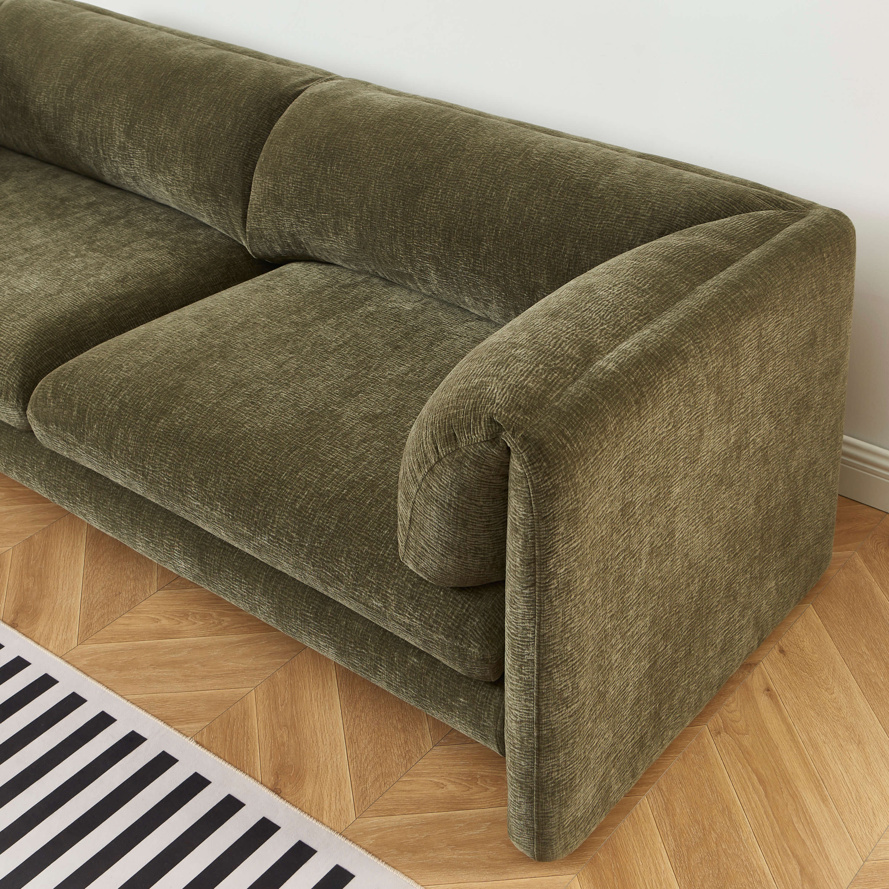 NIKKI 87" 3-Seater Fixed Sofa - Green