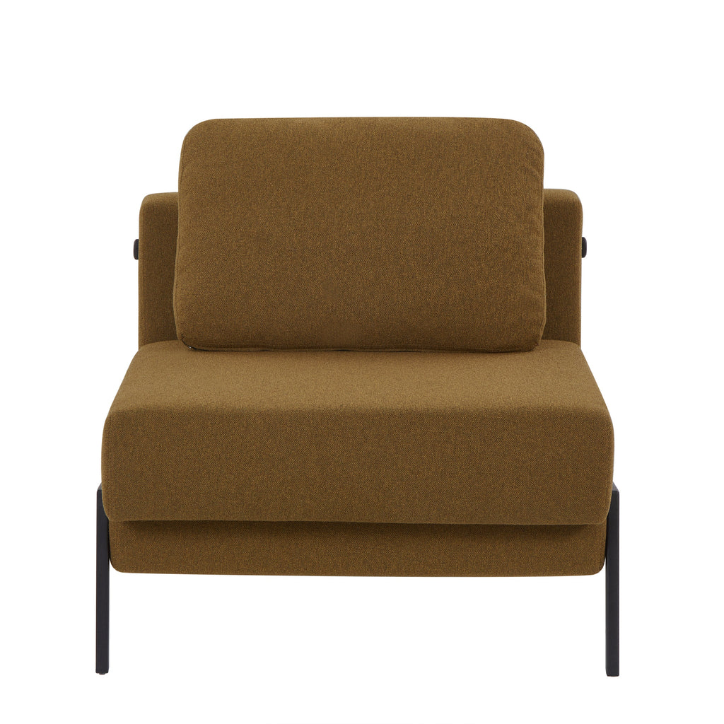 Convertible Armchair Nio 1 Seater Fabric Brown – Brown