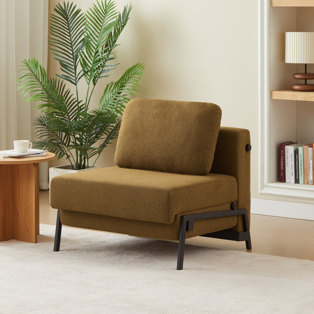 Convertible Armchair Nio 1 Seater Fabric Brown – Brown