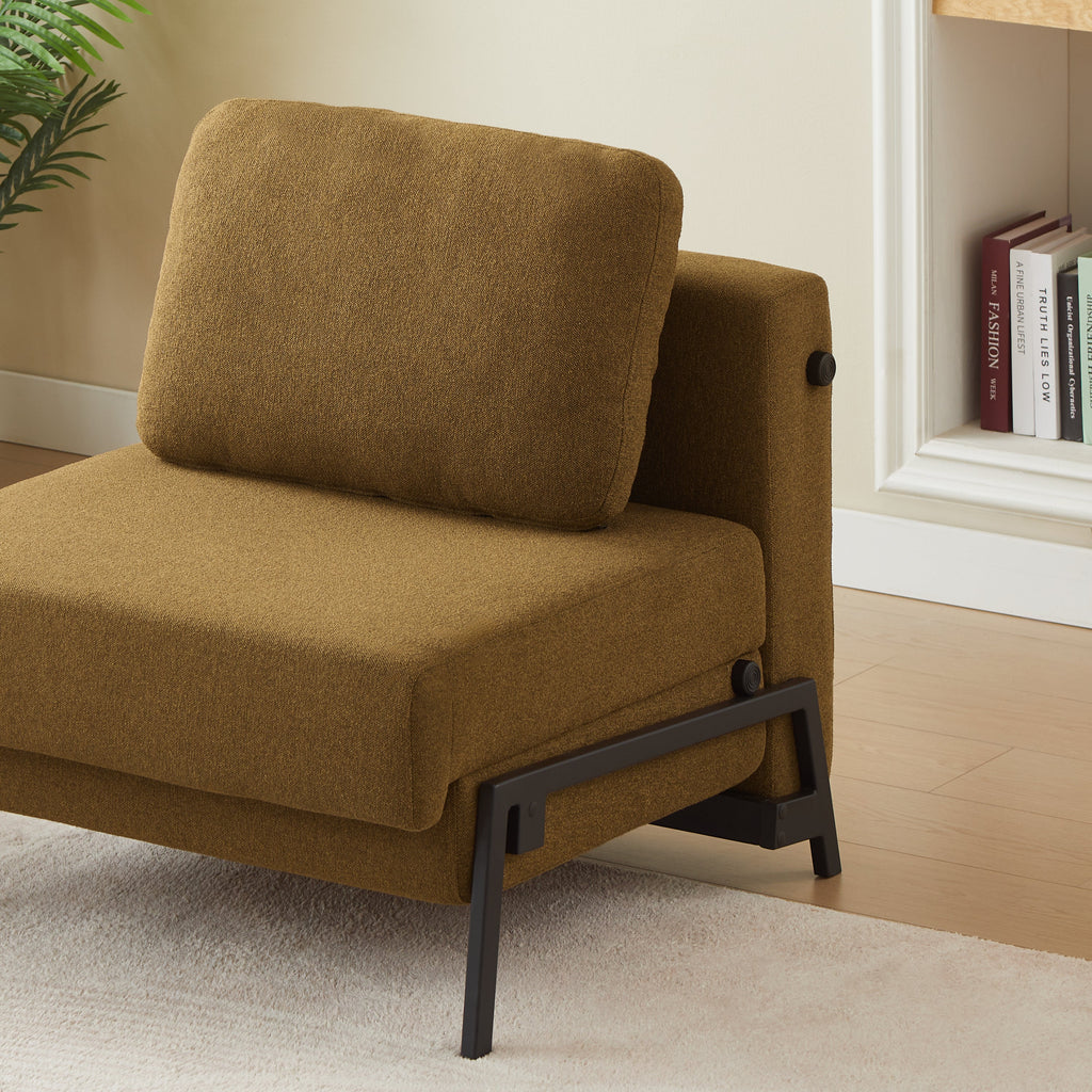Convertible Armchair Nio 1 Seater Fabric Brown – Brown