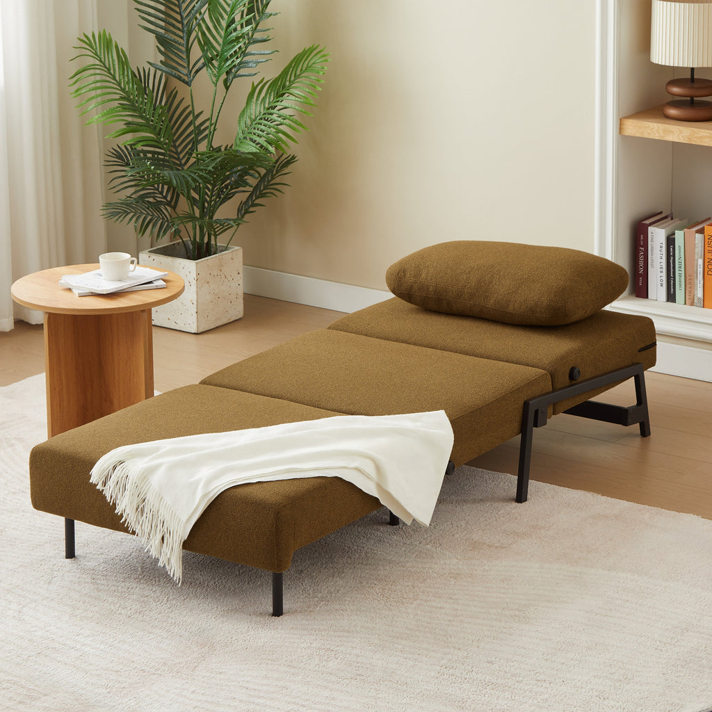 Convertible Armchair Nio 1 Seater Fabric Brown – Brown
