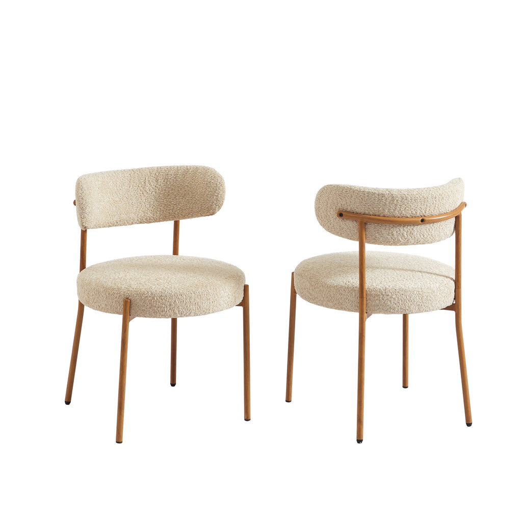 NOA Set of 2 Upholstered Dining Chairs – Beige