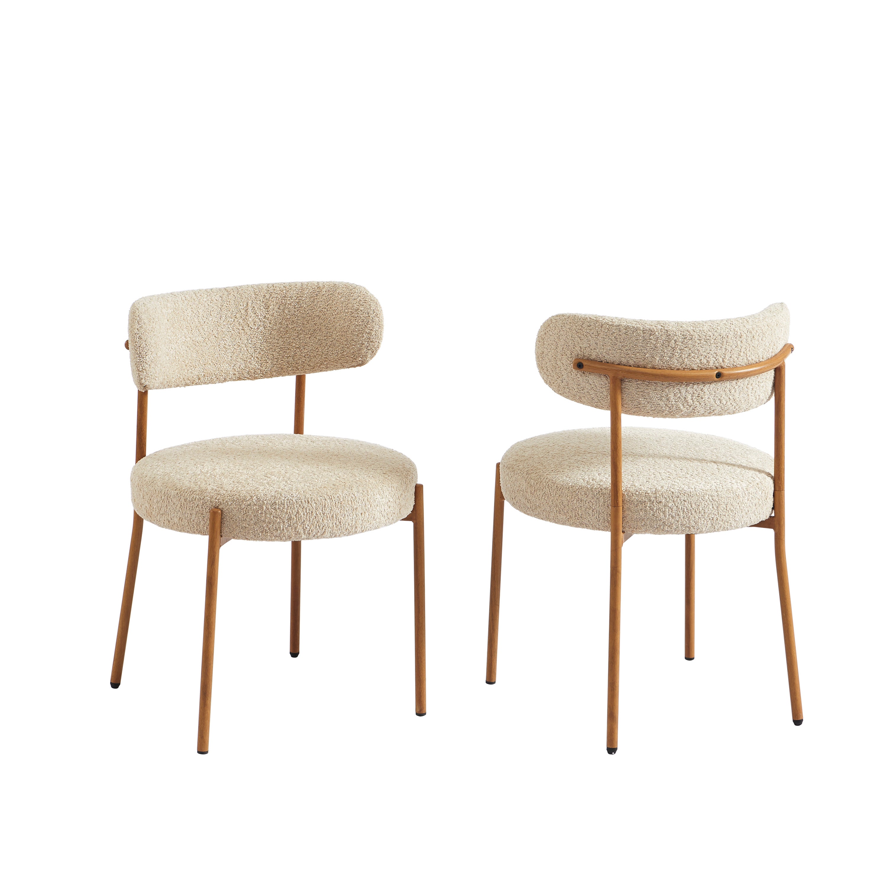 NOA Set of 2 Upholstered Dining Chairs – Beige