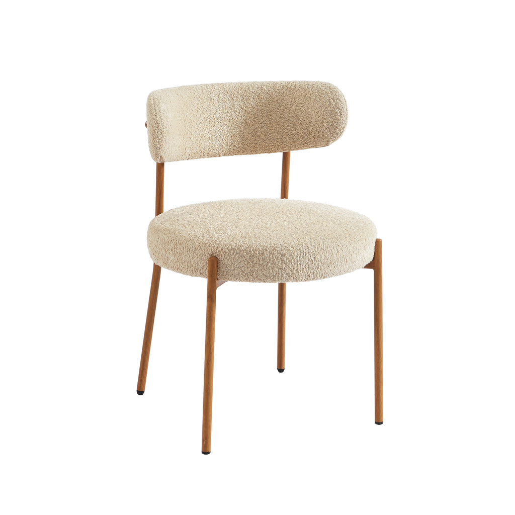 NOA Set of 2 Upholstered Dining Chairs – Beige