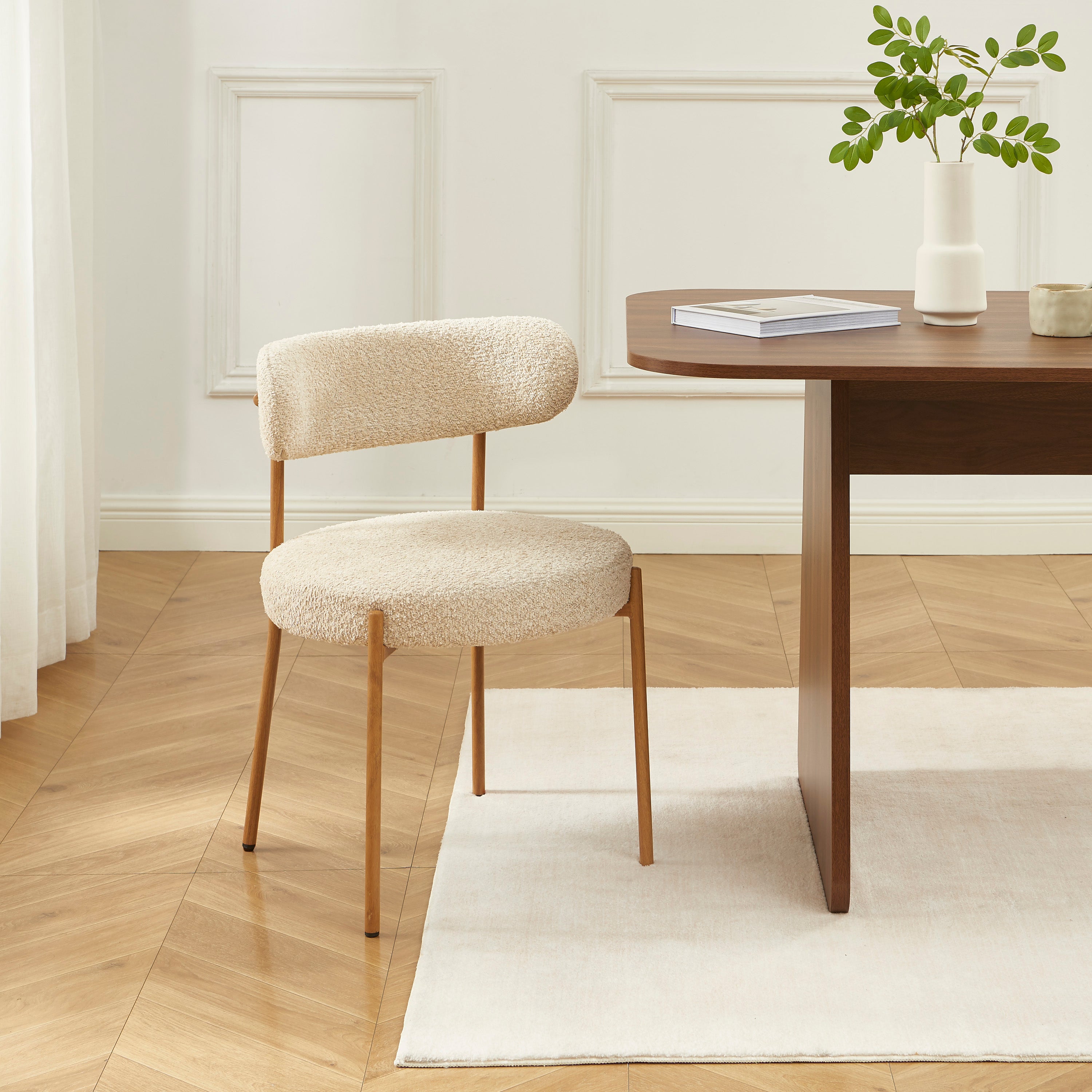 NOA Set of 2 Upholstered Dining Chairs – Beige