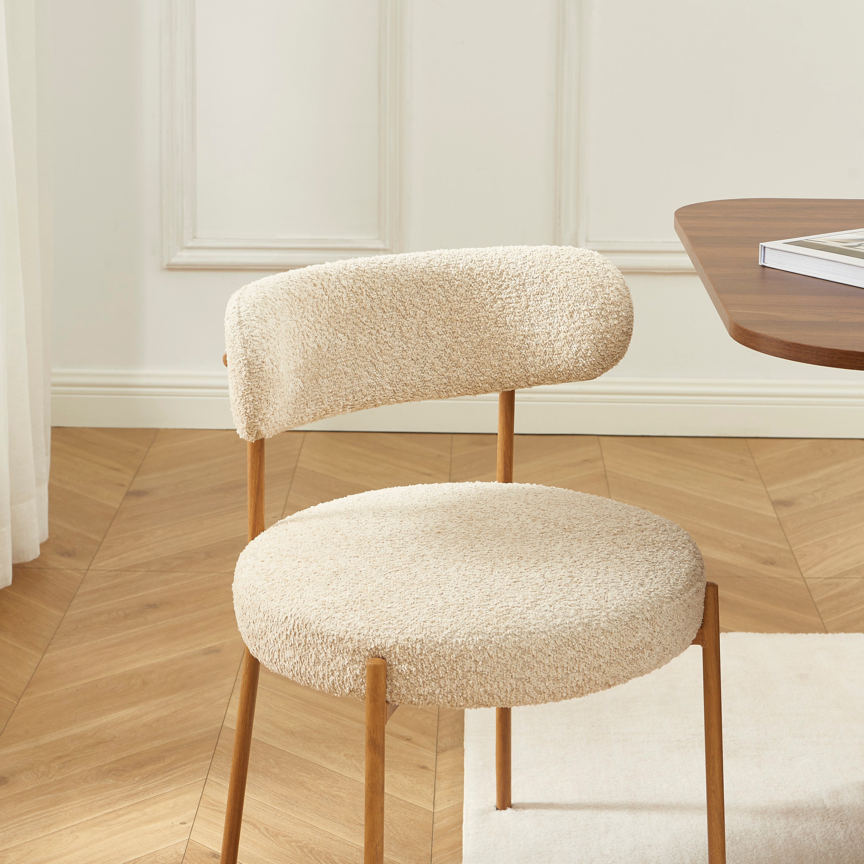 NOA Set of 2 Upholstered Dining Chairs – Beige