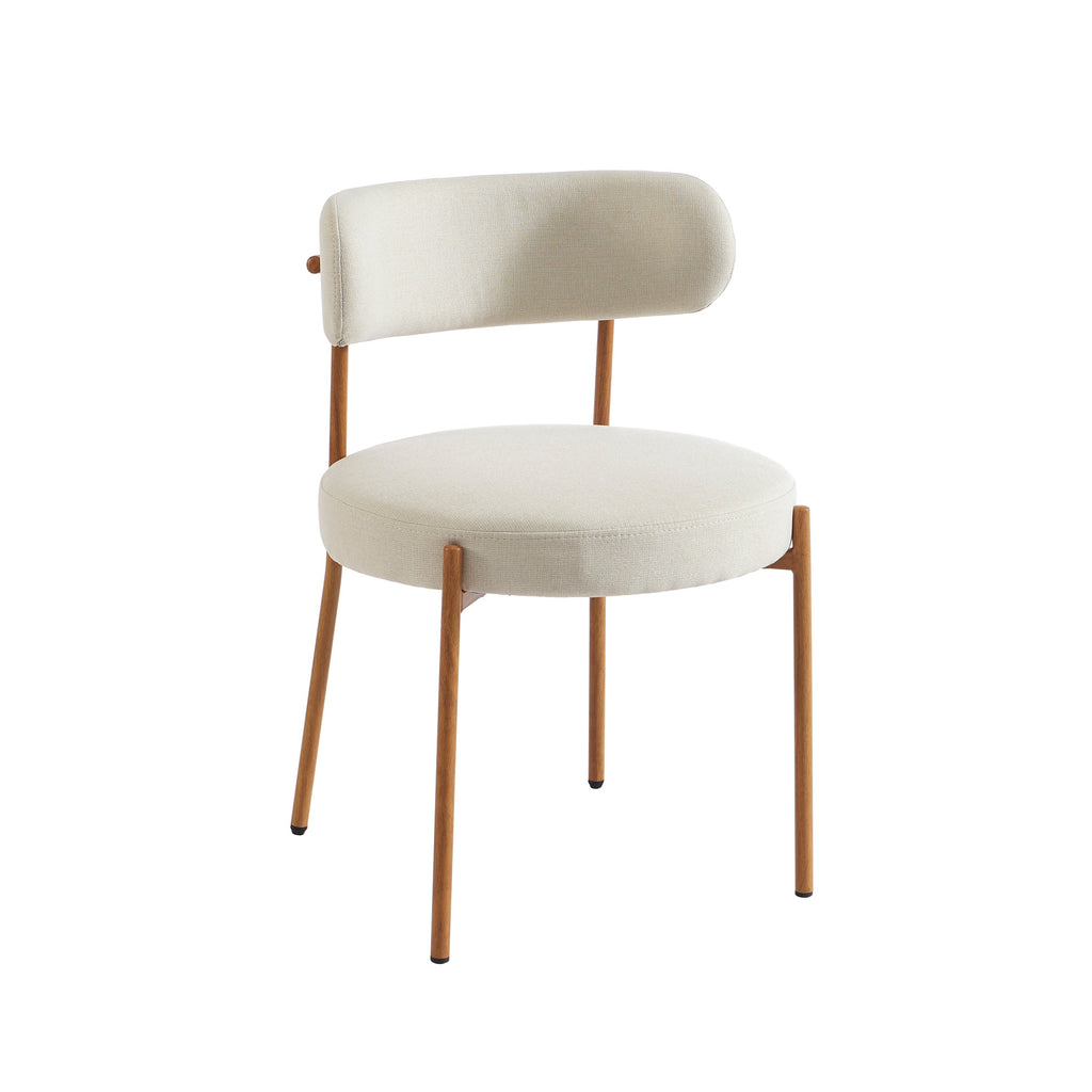 NOA Set of 2 Upholstered Dining Chairs – Beige