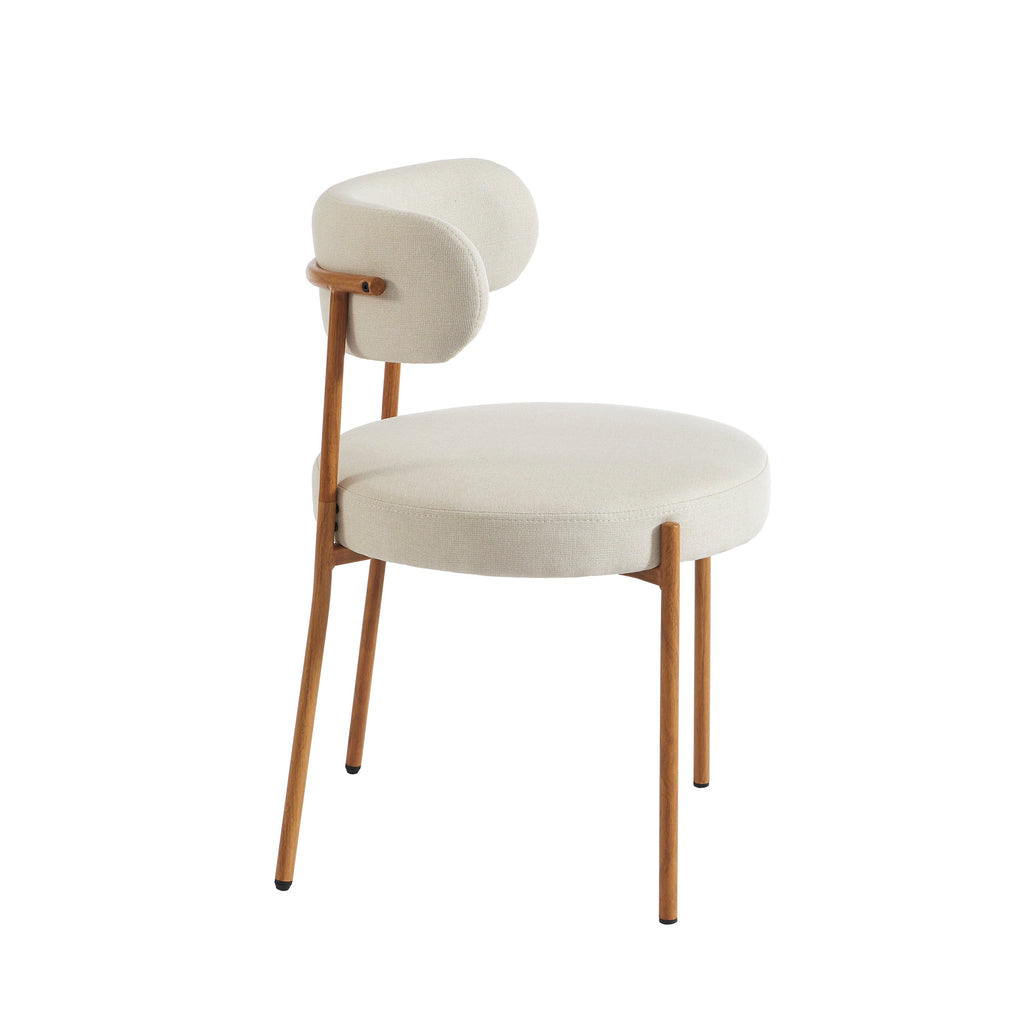 NOA Set of 2 Upholstered Dining Chairs – Beige