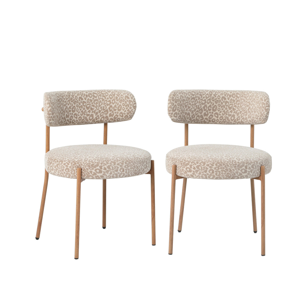NOA Set of 2 Upholstered Dining Chairs – Beige