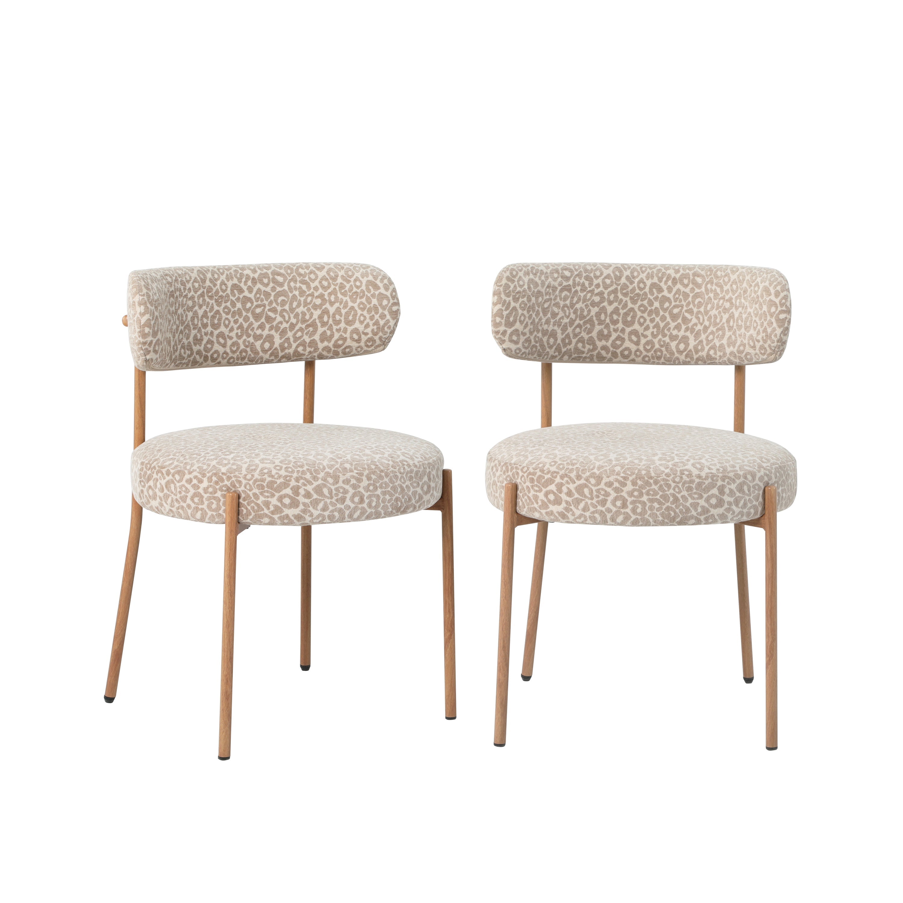 NOA Set of 2 Upholstered Dining Chairs – Beige