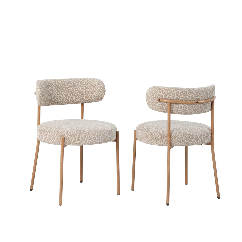 NOA Set of 2 Upholstered Dining Chairs – Beige