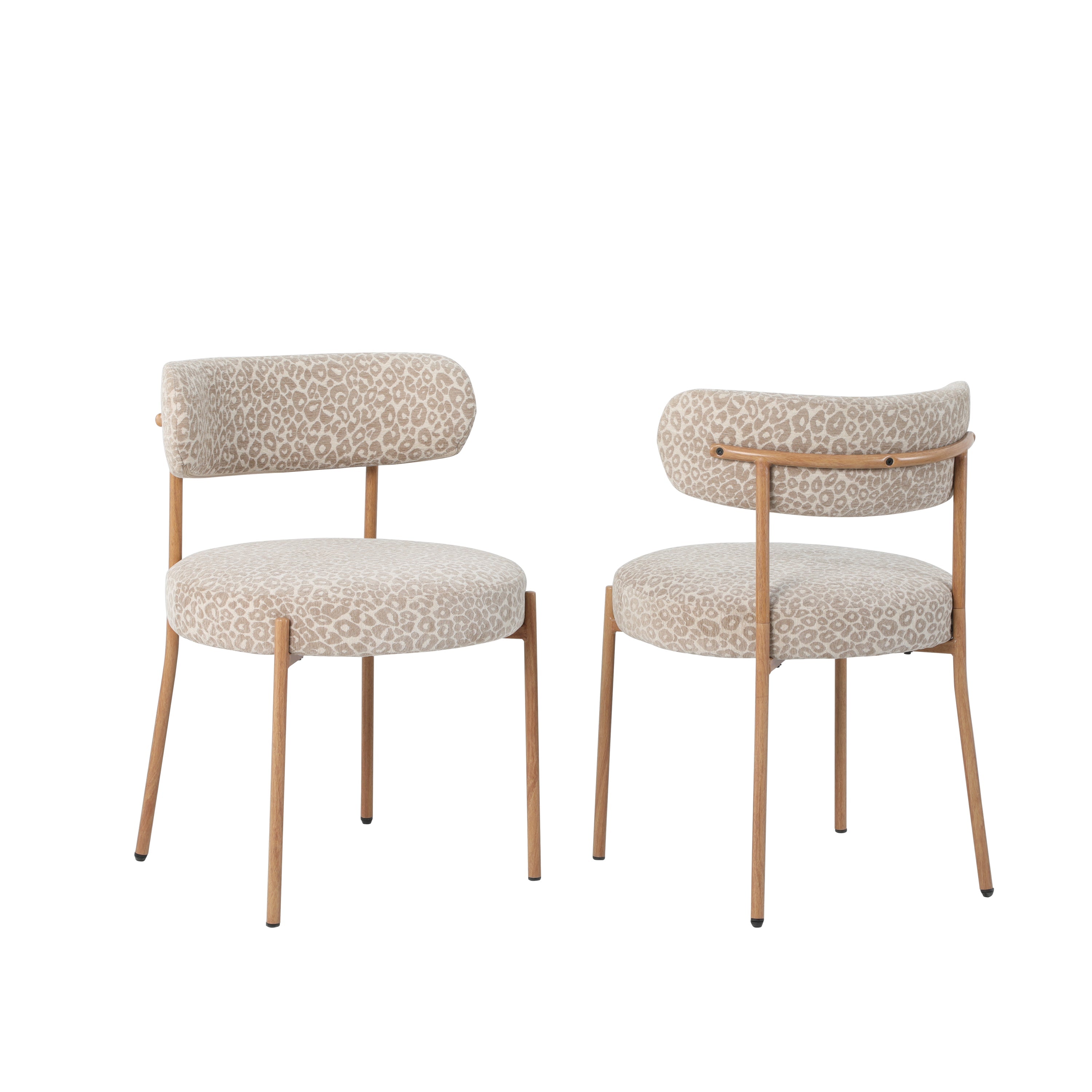 NOA Set of 2 Upholstered Dining Chairs – Beige