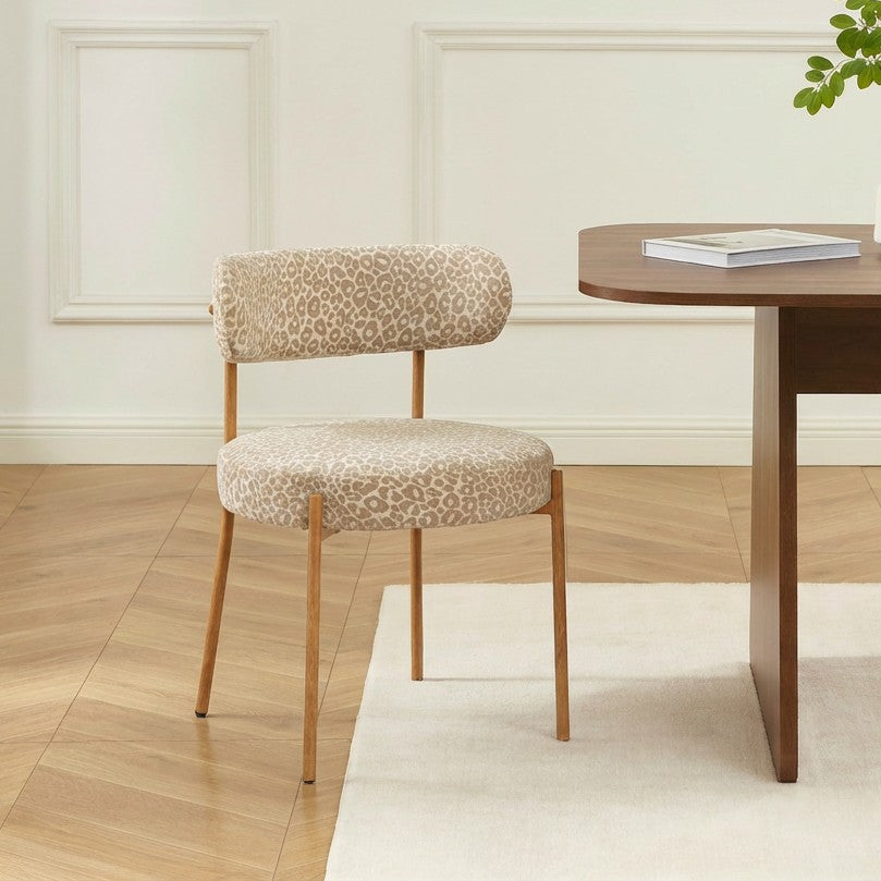 NOA Set of 2 Upholstered Dining Chairs – Beige